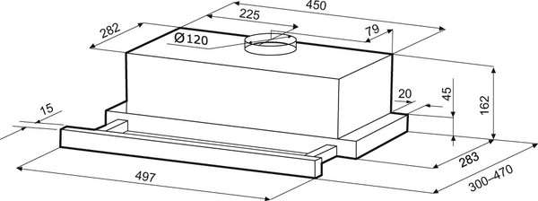 Изображение товара Вытяжка телескопическая Krona Kamilla MV 500 / КА-00008832 (черный)