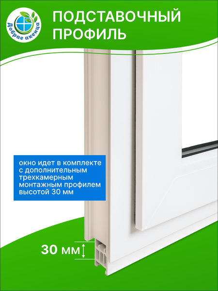 Изображение товара Окно ПВХ Добрае акенца Откидное 3 стекла (470x900)