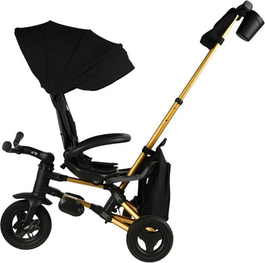 Изображение товара Трехколесный велосипед с ручкой QPlay Rider Sl / S700-17 (черный/золото)