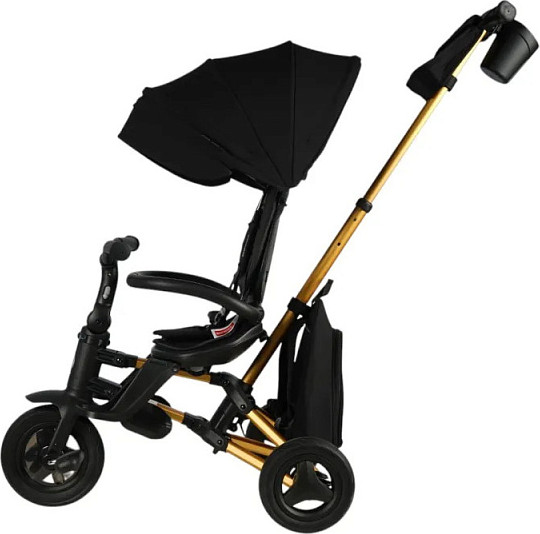 Изображение товара Трехколесный велосипед с ручкой QPlay Rider Sl / S700-17 (черный/золото)