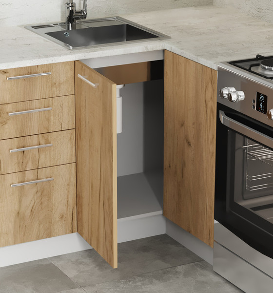 Изображение товара Кухонный гарнитур Артём-Мебель София СН-114 без стекла ДСП 1.4х2.7 (дуб крафт золотой/серый графит)