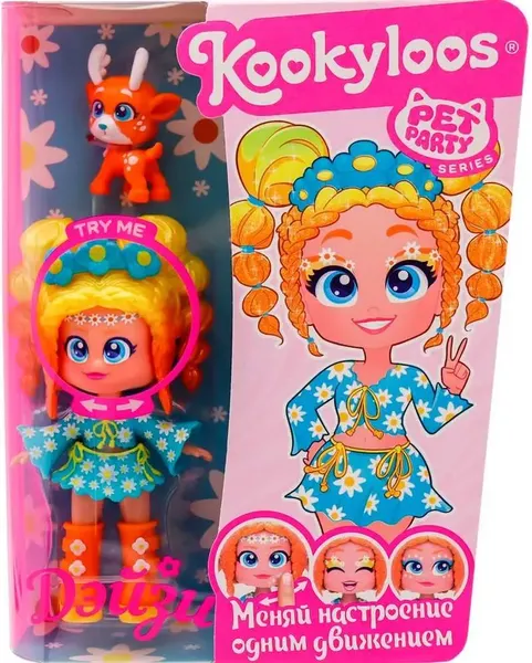 Изображение товара Кукла с аксессуарами Kookyloos Pets Party Daisy и питомец / KL2402