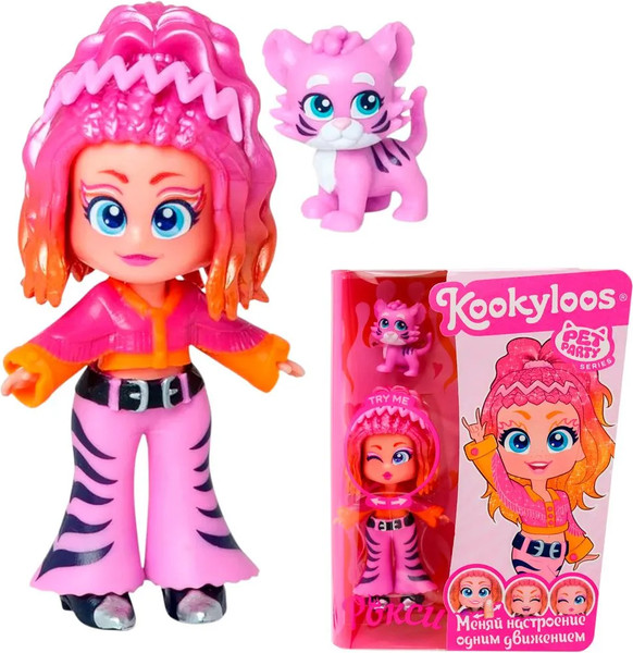Изображение товара Кукла с аксессуарами Kookyloos Pets Party Roxy и питомец / KL2407
