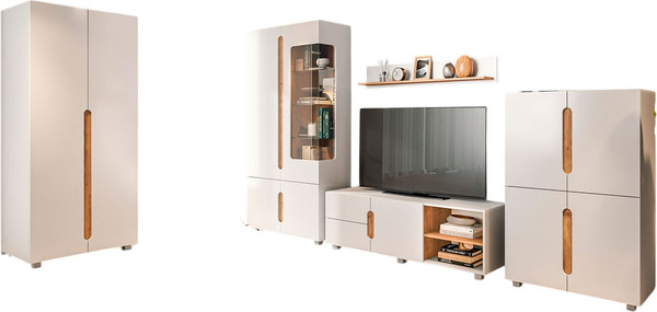 Изображение товара Горка Мебель-КМК Шанталь 1 КМК 1086 (аляска/дуб наварра/белый глянец)