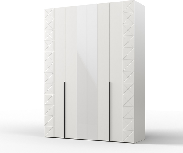 Изображение товара Комплект мебели для спальни Мебель-КМК Агата 1 КМК 1058 (белый текстурный/дуб полярный)