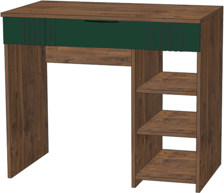 Изображение товара Комплект мебели для спальни Мебель-КМК Герта 1 КМК 1020 (дуб канзас/SAT 22 зеленый мат)