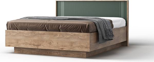 Изображение товара Комплект мебели для спальни Мебель-КМК Герта 1 КМК 1020 (дуб канзас/SAT 22 зеленый мат)