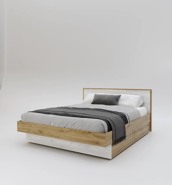 Изображение товара Комплект мебели для спальни Мебель-КМК Мишель 1 КМК 1040 (дуб наварра/бетон пайн светлый)