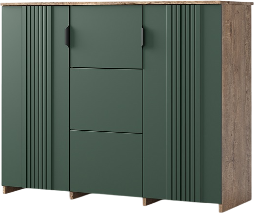 Изображение товара Тумба Мебель-КМК Герта КМК 0979.16 (дуб веллингтон/SAT 22 зеленый мат)