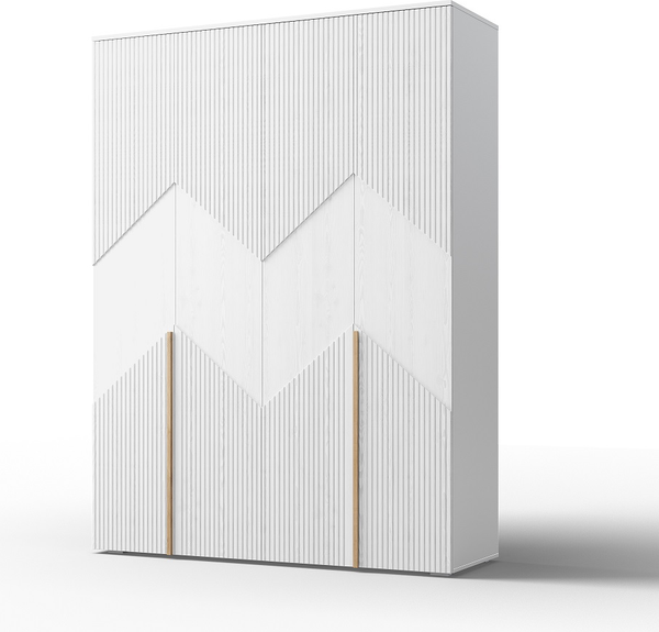 Изображение товара Комплект мебели для спальни Мебель-КМК Оливия 1 КМК 1024 (белый текстурный/М3 ясень белый текстурный)