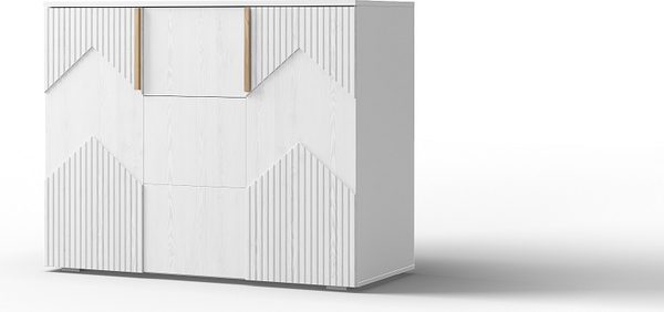 Изображение товара Комплект мебели для спальни Мебель-КМК Оливия 1 КМК 1024 (белый текстурный/М3 ясень белый текстурный)