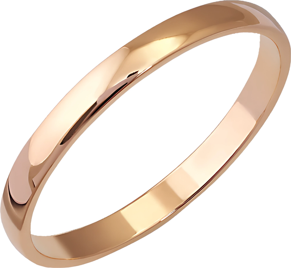 Изображение товара Кольцо обручальное из красного золота Кристалл CC16700226773 (р.16)