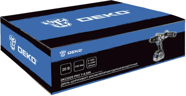 Изображение товара Аккумуляторная дрель-шуруповерт Deko DKCID20 PRO / 085-1068
