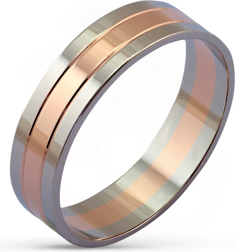 Изображение товара Кольцо обручальное из комбинированного золота Кристалл CC78500226773 (р.20.5)