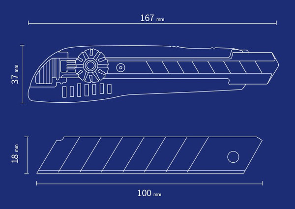 Изображение товара Нож канцелярский Deli Pro / 2043 (синий)