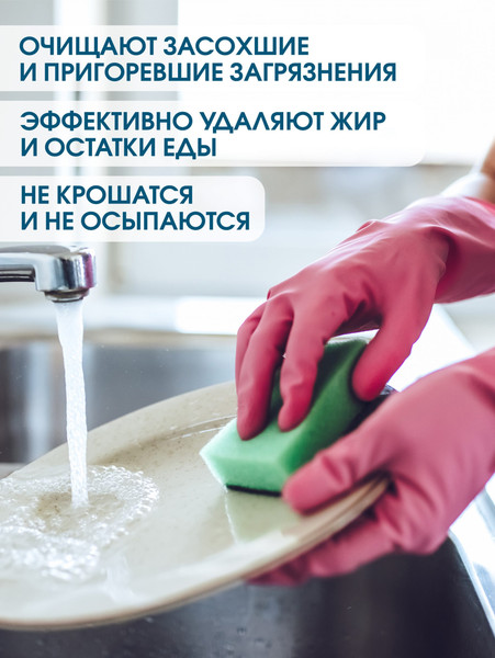 Изображение товара Набор губок для мытья посуды Avikomp Макси. Eco Technology / 40974 (10шт)