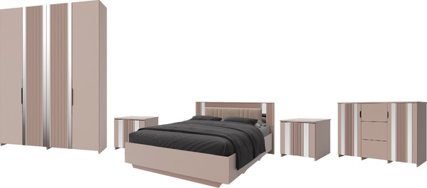 Изображение товара Комплект мебели для спальни Мебель-КМК Харди 5 КМК 1008 (латте 640/SAT 34 ирландский ликер)