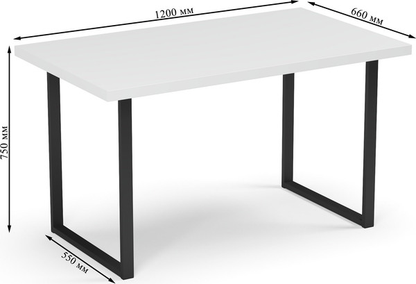 Изображение товара Обеденный стол Soma Tako 36 120x66 (белый/черный)