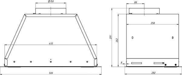 Изображение товара Вытяжка скрытая Elikor Врезной блок Box 50П-1000-Э4Д / 290032 (черный)