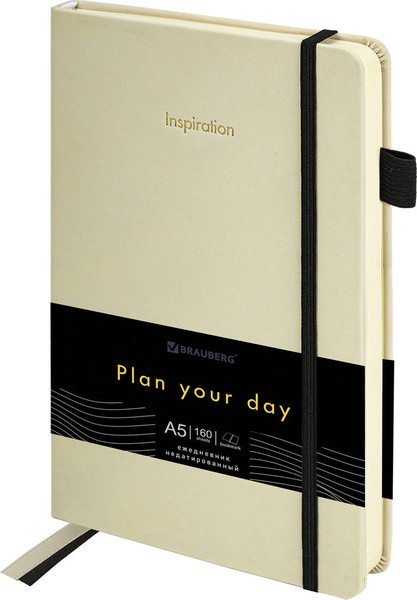 Изображение товара Ежедневник Brauberg Velvet / 116244 (160л, бежевый)
