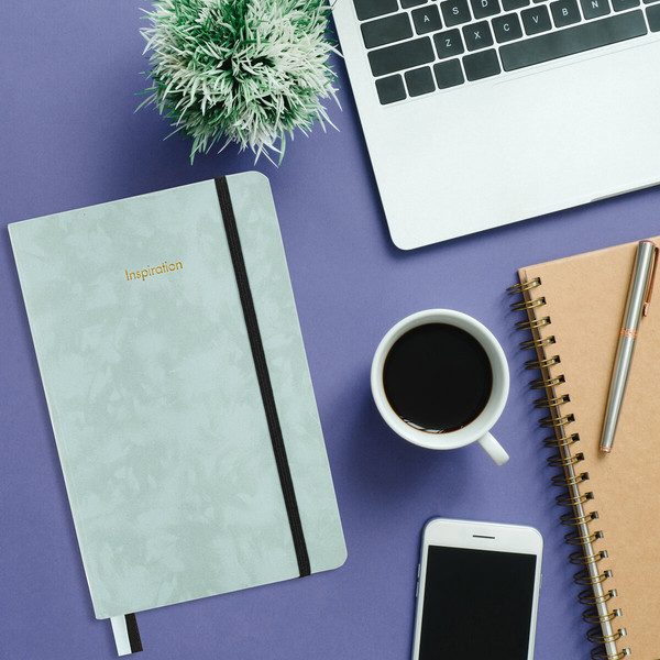 Изображение товара Ежедневник Brauberg Velvet / 116245 (160л, серый/голубой)