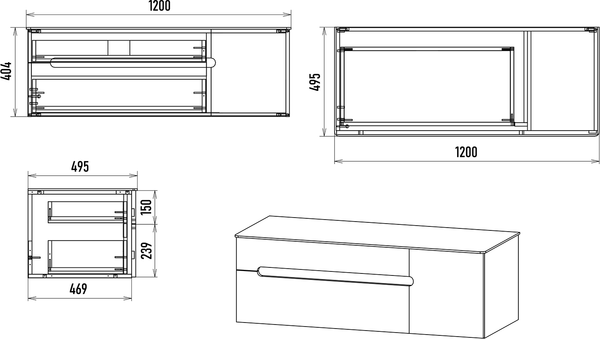 Изображение товара Тумба под умывальник Brevita Pallisandro 120 / PAL-50120-501П2Я