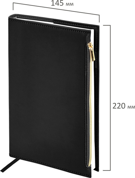Изображение товара Ежедневник Brauberg Zipline / 116247 (160л, черный)