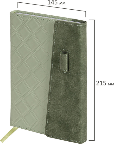 Изображение товара Ежедневник Brauberg Stitch / 116588 (160л, оливковый)