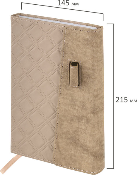 Изображение товара Ежедневник Brauberg Stitch / 116590 (160л, бежевый)