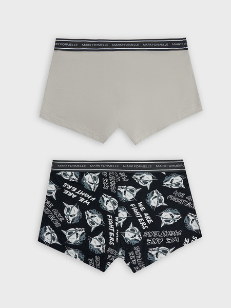 Изображение товара Комплект мужских трусов Mark Formelle 411124-2 (р.90-100, серый пепел/роботы на черном)
