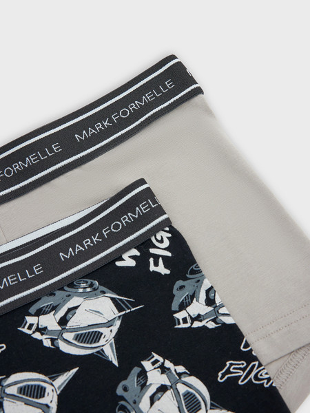 Изображение товара Комплект мужских трусов Mark Formelle 411124-2 (р.90-100, серый пепел/роботы на черном)