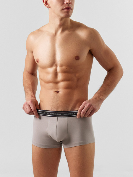 Изображение товара Комплект мужских трусов Mark Formelle 411124-2 (р.102-112, серый пепел/роботы на черном)