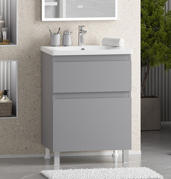 Изображение товара Тумба с умывальником Misty Лаки 60 / П-Лак-01060-5012Я+RCW-140360WH