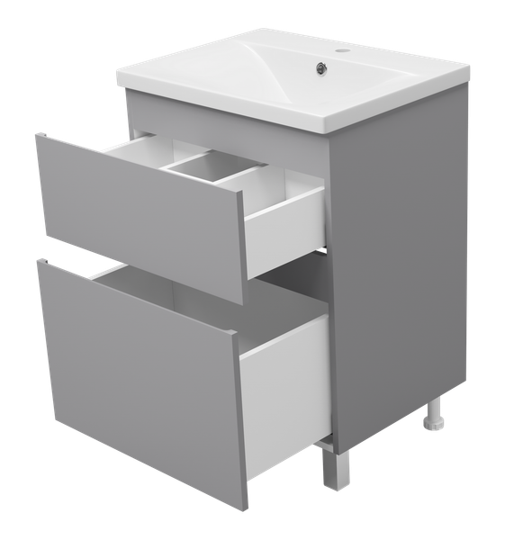 Изображение товара Тумба с умывальником Misty Лаки 60 / П-Лак-01060-5012Я+RCW-140360WH