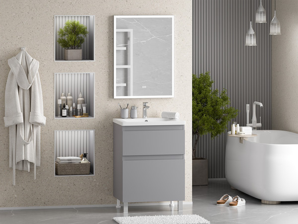 Изображение товара Тумба с умывальником Misty Лаки 60 / П-Лак-01060-5012Я+RCW-140360WH