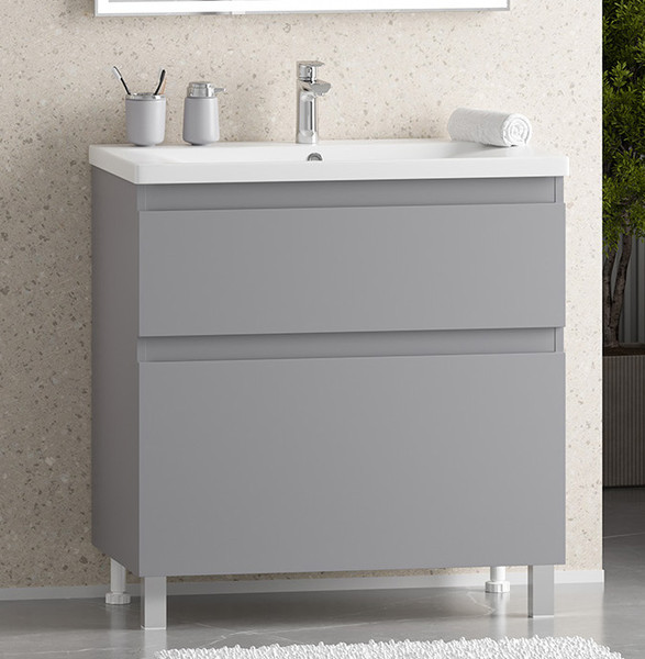 Изображение товара Тумба с умывальником Misty Лаки 80 / П-Лак-01080-5012Я+RCW-140380WH