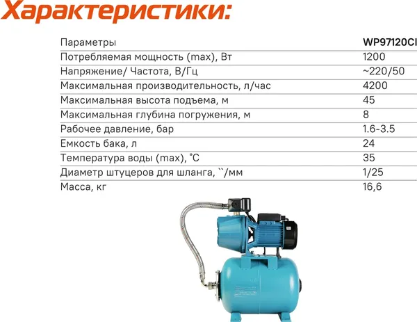 Изображение товара Насосная станция Sturm! WP97120CI