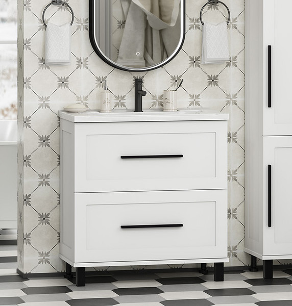 Изображение товара Тумба с умывальником Misty Модерн 80 / П-Мод07080-011Пр+Р-Евв14080-Д