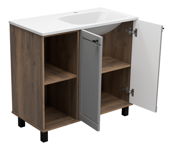 Изображение товара Тумба с умывальником Brevita Lumus 90 / LUM-06090-0842ЯP+ФР-00003478