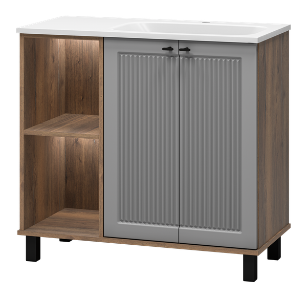 Изображение товара Тумба с умывальником Brevita Lumus 90 / LUM-06090-0842ЯP+ФР-00003478