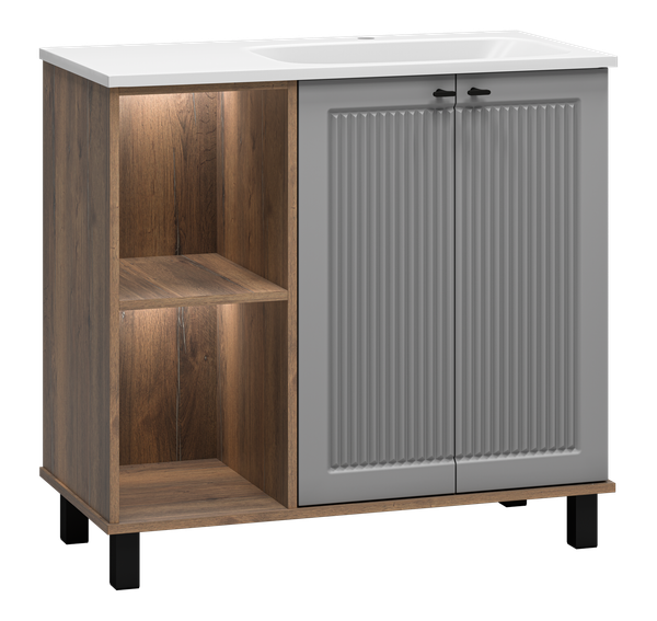 Изображение товара Тумба с умывальником Brevita Lumus 90 / LUM-06090-0842ЯP+ФР-00003478