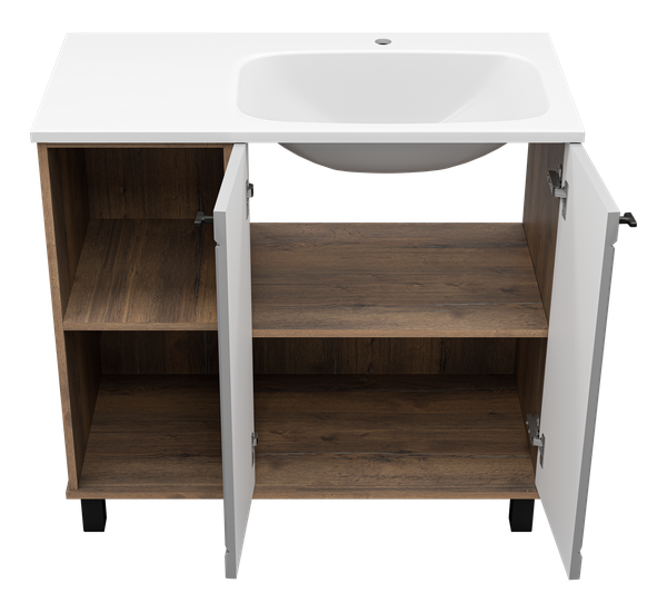 Изображение товара Тумба с умывальником Brevita Lumus 90 / LUM-06090-0842ЯP+ФР-00003478