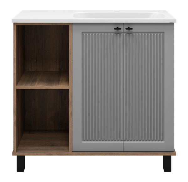 Изображение товара Тумба с умывальником Brevita Lumus 90 / LUM-06090-0842ЯP+ФР-00003478