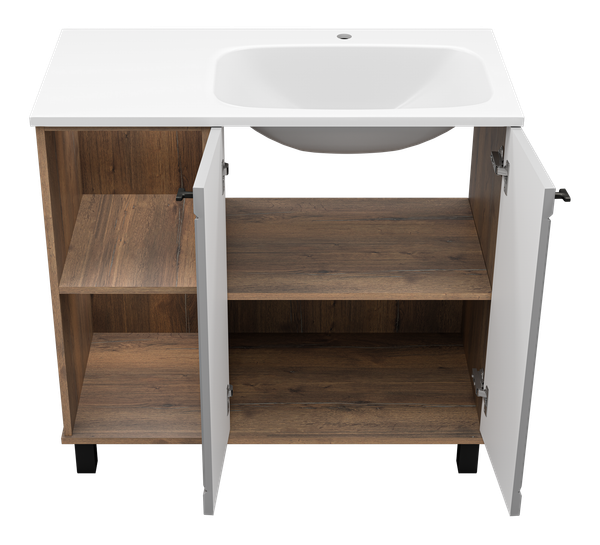 Изображение товара Тумба с умывальником Brevita Lumus 90 / LUM-06090-0842ЯP+ФР-00003478