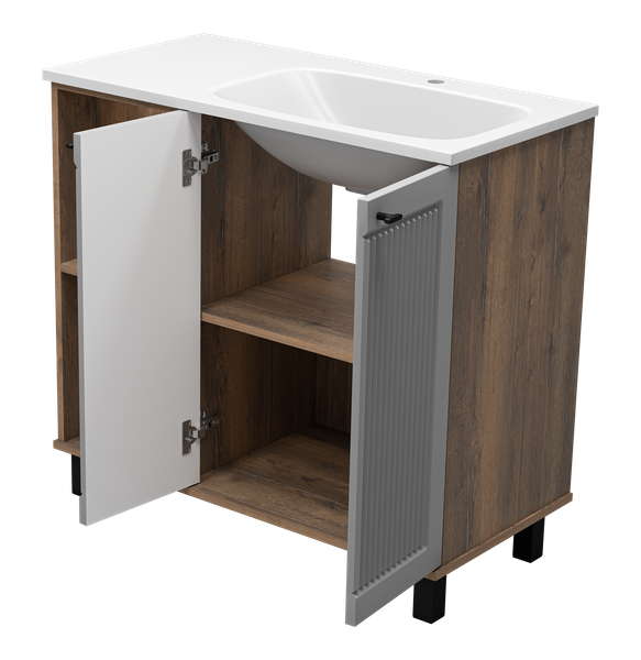 Изображение товара Тумба с умывальником Brevita Lumus 90 / LUM-06090-0842ЯP+ФР-00003478