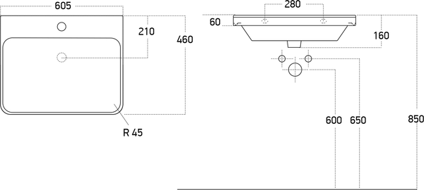 Изображение товара Тумба с умывальником Brevita Victory 60 / VIC-07060-0302Я+11060-KL
