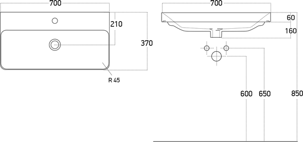 Изображение товара Тумба с умывальником Brevita Victory 70 / VIC-07070-0302Я+11070-KL