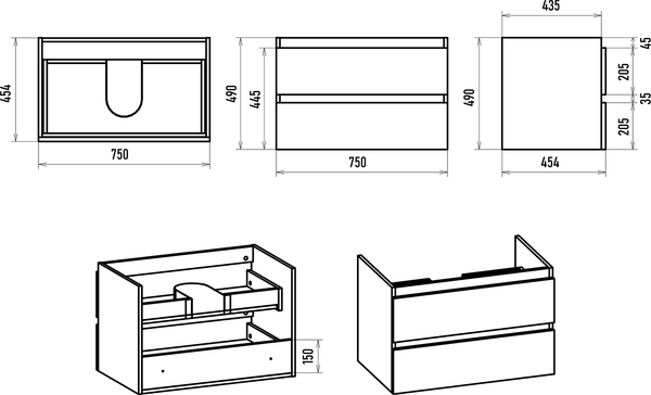 Изображение товара Тумба с умывальником Brevita Victory 80 / VIC-07080-0302Я+11080-KL