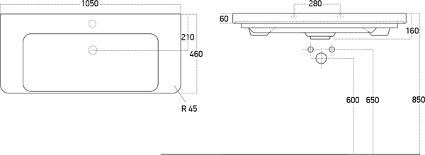 Изображение товара Тумба с умывальником Brevita Victory 105 / VIC-07105-0302Я+11105-KL