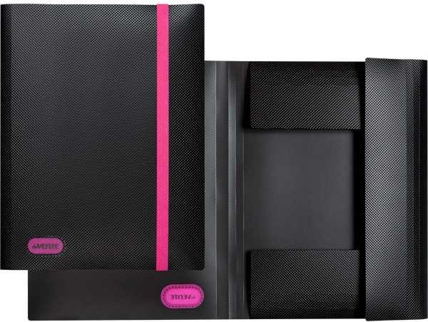 Изображение товара Папка для бумаг deVente Monochrome / 3070913 (черный/неоновый розовый)